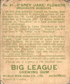 1933 World Wide Gum (V353) #81 D'Arcy 