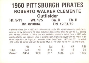 1980 TCMA 1960 Pittsburgh Pirates #NNO Roberto Clemente Back