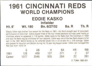 1980 TCMA 1961 Cincinnati Reds #001 Eddie Kasko Back
