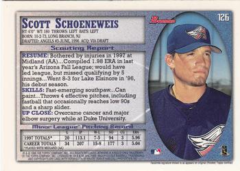 1998 Bowman - International #126 Scott Schoeneweis Back