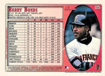 1998 Bowman - International #225 Barry Bonds Back