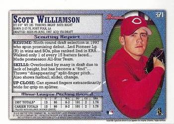 1998 Bowman - International #371 Scott Williamson Back
