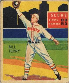1934-36 National Chicle Diamond Stars (R327) #14 Bill Terry Front