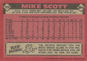 1986 Topps #268 Mike Scott Back