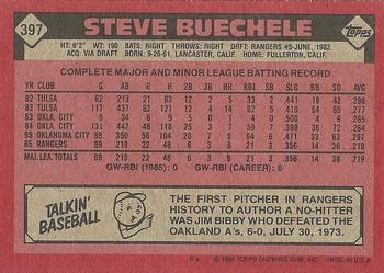 1986 Topps #397 Steve Buechele Back