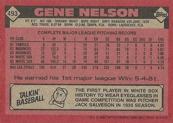 1986 Topps #493 Gene Nelson Back