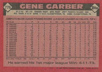 1986 Topps #776 Gene Garber Back