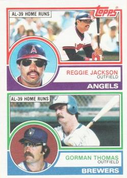 1983 Topps - 1982 League Leaders #NNO Reggie Jackson / Gorman Thomas Front