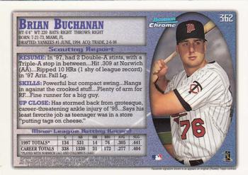 1998 Bowman Chrome - International #362 Brian Buchanan Back