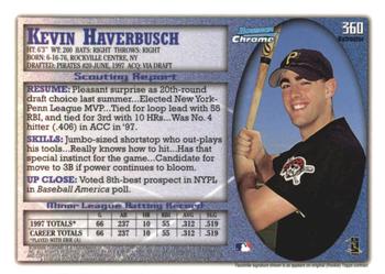 1998 Bowman Chrome - Refractors #360 Kevin Haverbusch Back