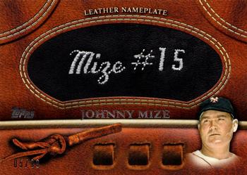 2011 Topps Update - Manufactured Glove Leather Nameplates Black #MGL-JM Johnny Mize Front