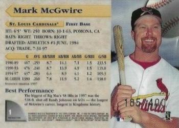 1998 Bowman's Best - Refractors #1 Mark McGwire Back