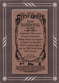 2015 Topps Gypsy Queen - Mini Relics Gold #GMR-PS Pablo Sandoval Back