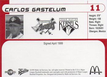 1999 Multi-Ad Cedar Rapids Kernels #NNO Carlos Gastelum Back