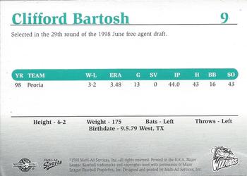 1999 Multi-Ad Fort Wayne Wizards #NNO Clifford Bartosh Back