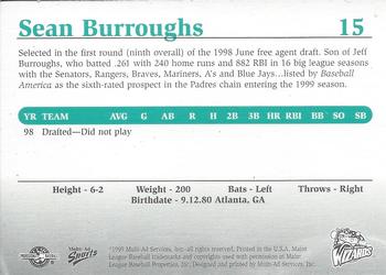1999 Multi-Ad Fort Wayne Wizards #NNO Sean Burroughs Back