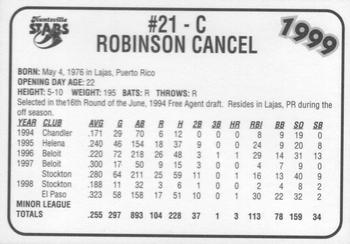 1999 Huntsville Stars #NNO Robinson Cancel Back