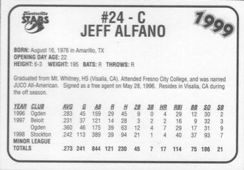 1999 Huntsville Stars #NNO Jeff Alfano Back
