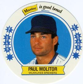 1989 Master Bread Discs #8 Paul Molitor Front