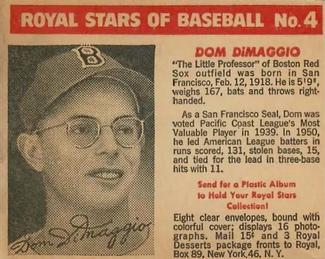1950-52 Royal Stars of Baseball #4 Dom DiMaggio Front