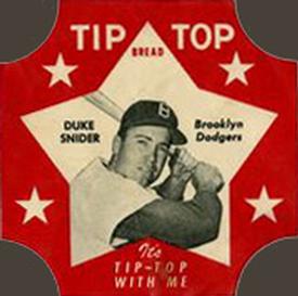 1952 Tip Top Bread Labels #NNO Duke Snider Front