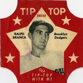 1952 Tip Top Bread Labels #NNO Ralph Branca Front