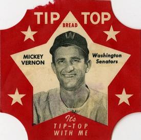 1952 Tip Top Bread Labels #NNO Mickey Vernon Front