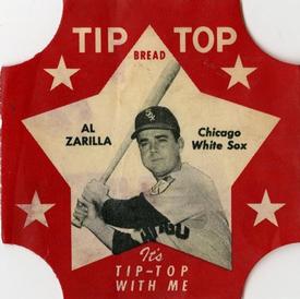 1952 Tip Top Bread Labels #NNO Al Zarilla Front