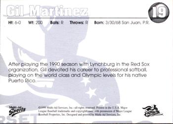 1999 Multi-Ad Somerset Patriots #19 Gil Martinez Back
