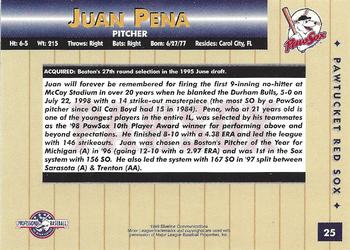 1999 Blueline Pawtucket Red Sox #25 Juan Pena Back