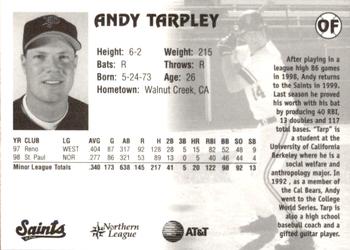 1999 St. Paul Saints #NNO Andy Tarpley Back