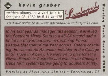 1998 Warning Track Adirondack Lumberjacks #25 Kevin Graber Back