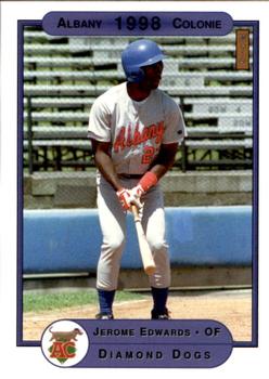 1998 Warning Track Albany-Colonie Diamond Dogs #9 Jerome Edwards Front