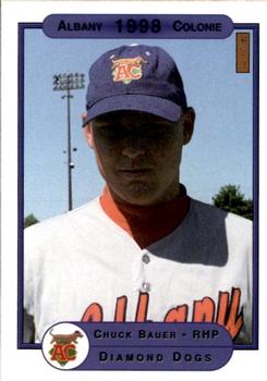 1998 Warning Track Albany-Colonie Diamond Dogs #15 Chuck Bauer Front