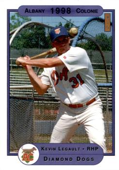 1998 Warning Track Albany-Colonie Diamond Dogs #18 Kevin Legault Front