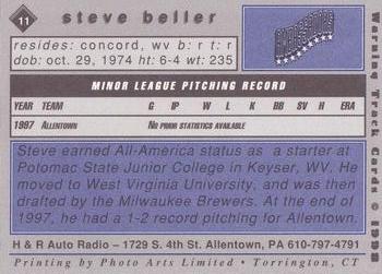 1998 Warning Track Allentown Ambassadors #11 Steve Beller Back