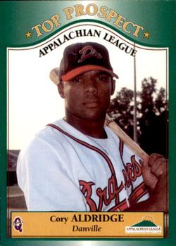 1998 Blueline Q-Cards Appalachian League Top Prospects #2 Cory Aldridge Front