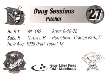 1998 Auburn Doubledays #NNO Doug Sessions Back