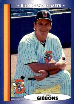 1998 Blueline Q-Cards Binghamton Mets #1 John Gibbons Front