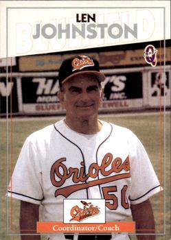 1998 Blueline Q-Cards Bluefield Orioles #2 Len Johnston Front
