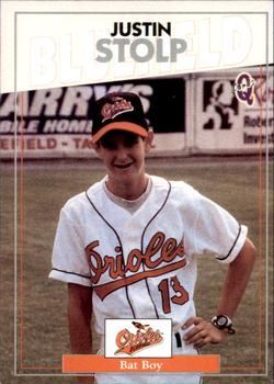 1998 Blueline Q-Cards Bluefield Orioles #7 Justin Stolp Front
