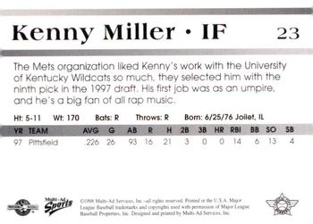 1998 Multi-Ad Capital City Bombers #23 Kenny Miller Back
