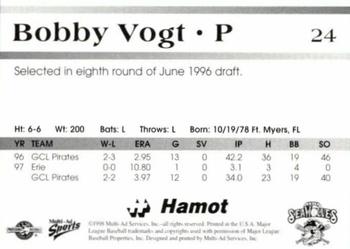 1998 Multi-Ad Erie SeaWolves #24 Bobby Vogt Back