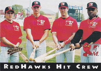 1998 Multi-Ad Fargo-Moorhead RedHawks #NNO RedHawks Hit Crew (Chad Akers / Chris Coste / Johnny Knott / Darryl Motley) Front