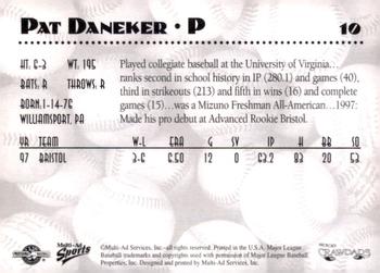 1998 Multi-Ad Hickory Crawdads #10 Pat Daneker Back