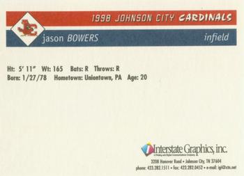 1998 Johnson City Cardinals #NNO Jason Bowers Back