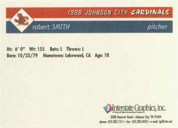 1998 Johnson City Cardinals #NNO Robert Smith Back