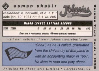 1998 Warning Track Johnstown Johnnies #22 Usman Shakir Back