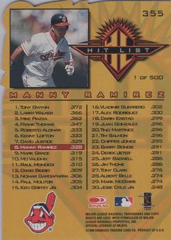 1998 Donruss - Press Proofs Gold #355 Manny Ramirez Back