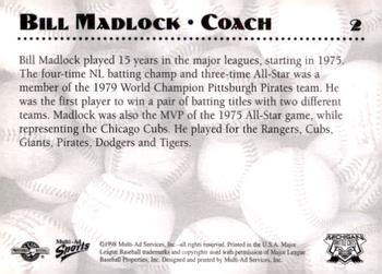 1998 Multi-Ad Michigan Battle Cats #2 Bill Madlock Back